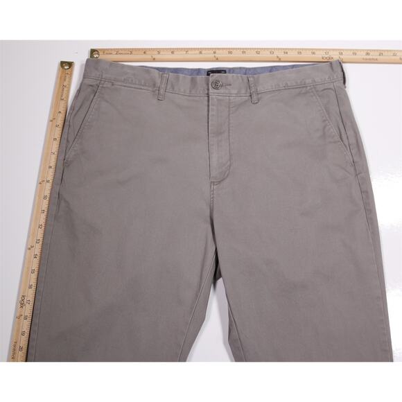 J. Crew 770 Straight Taupe Gray Cotton Stretch Flat Front Chino Pants 36x32 - Picture 4 of 8